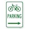 Signmission Bicycle Symbol Parking Right Arrow Heavy-Gauge Aluminum Sign, 12" x 18", A-1218-24315 A-1218-24315 - alternate 1